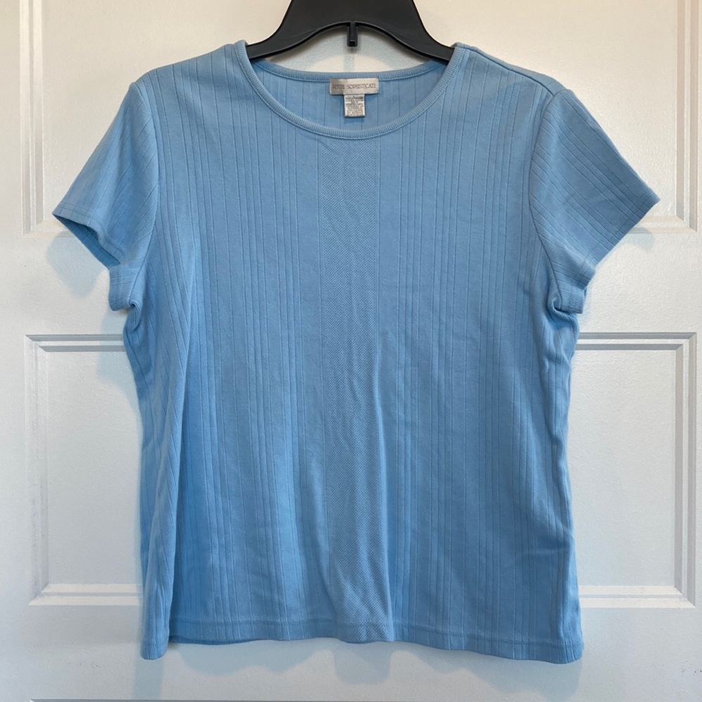 light blue woven pattered top!